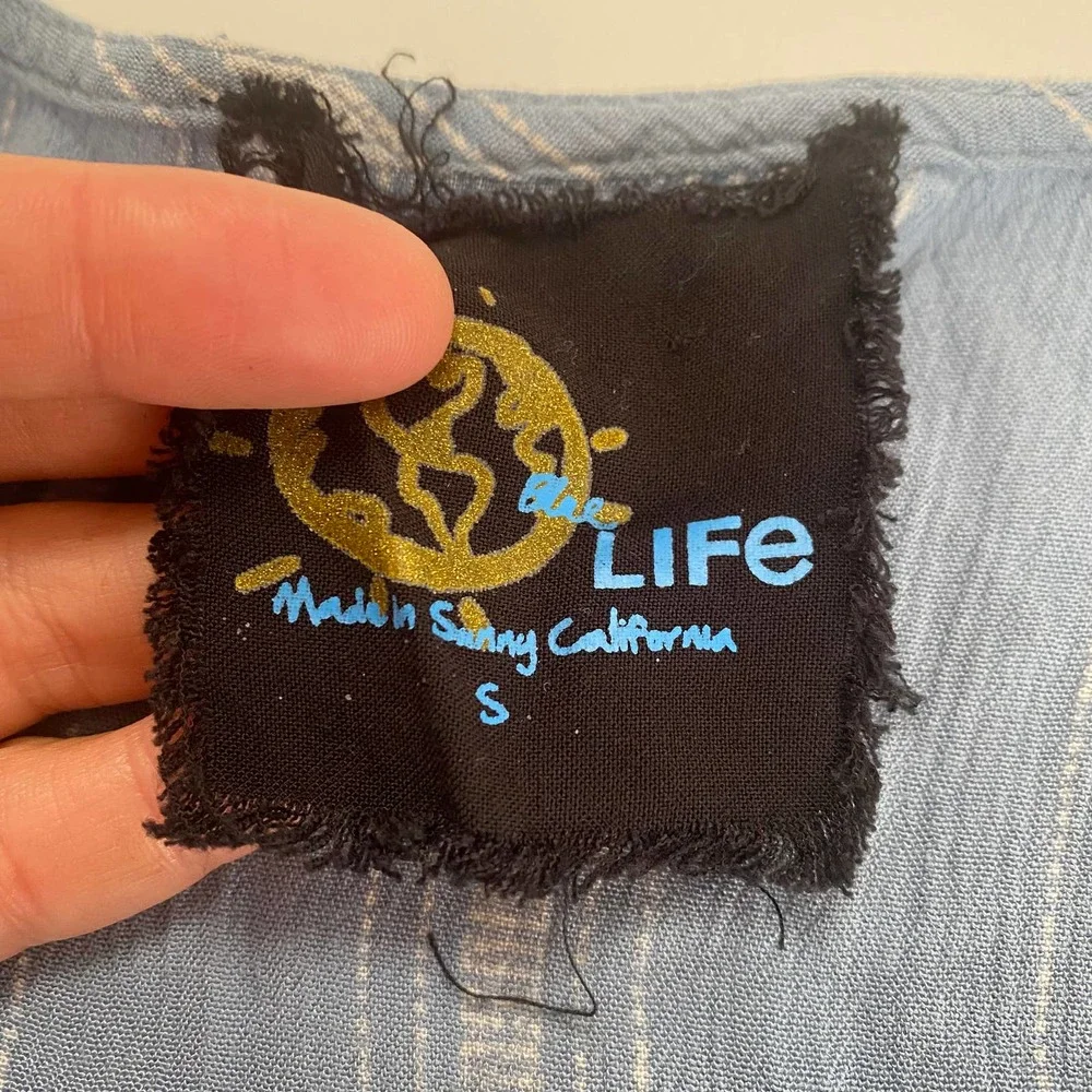 Blue Life romper size small wild and free striped summer outfit cover up - Picture 5 of 9